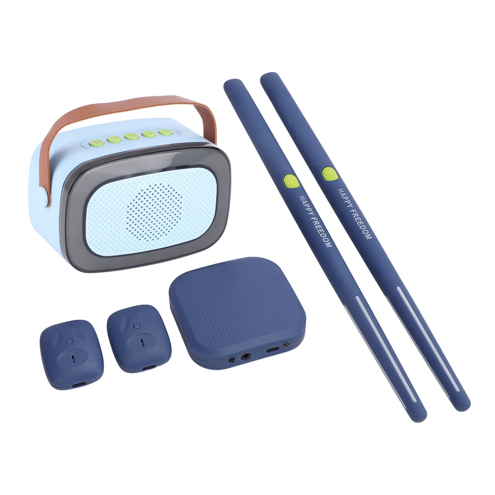 Riousery Electric Air Drum Set 3D Motion Sensing Portable Professional Virtual Drumming Kit for Adults Kids, Navy Blue (14.17 inches / 36 cm)