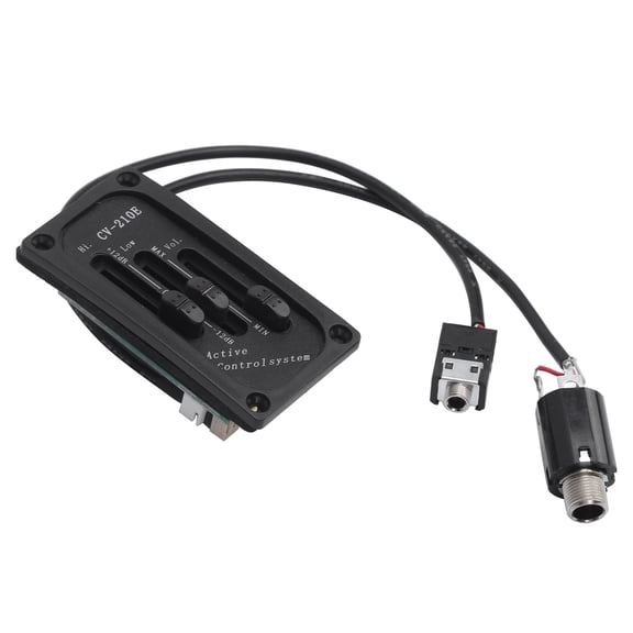Riousery Electric Violin Pickup Set Adjustable Silent EQ Equalizer Accessory Kit for CV-210E Model, Includes Tone and Volume Control, Black Finish, Compact Size 5.12 inches / 13 cm