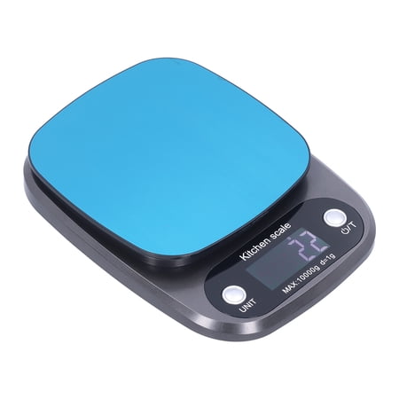 Riousery Electronic Kitchen Scale 10KG 22lbs Fruit Nutrition Household Coffee Scale with Timer for Baking Medicinal Material Stainless Steel Compact Size 6.1 x 8.3 inches
