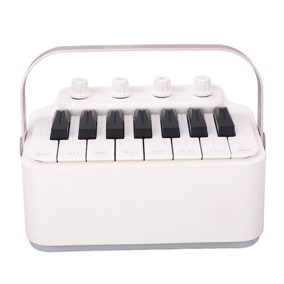 Riousery Electronic Piano Drum Rechargeable Portable BT Speaker with RGB Ambient Light, Versatile Musical Instrument Toy for Kids and Adults, White Edition, 10 inches / 25.4 cm
