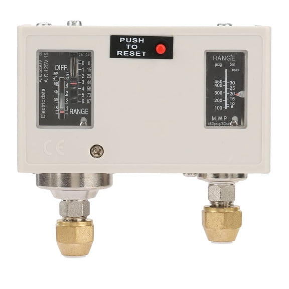 Riousery Electronic R1/4-Inch 15A 250V Dual Pressure Control Switch Smart Pump Compressor Controller DPC-606HME