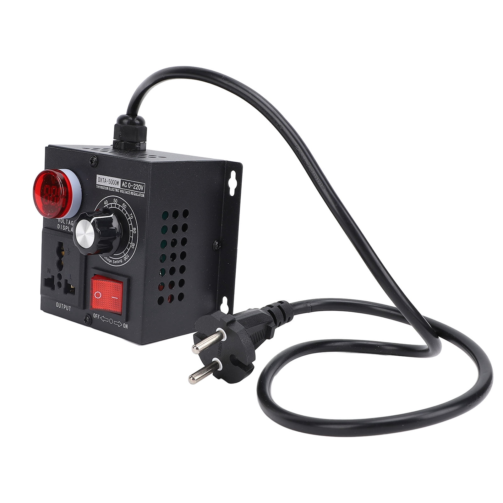 Riousery Electronic Voltage Regulator 5000W Thyristor Stepless Variable Speed Controller For Motor Fan EU Plug 220V Input 10-220V Output LED Digital Display Line Conditioners
