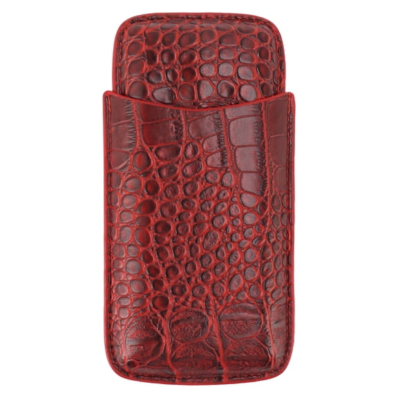 Riousery Elegant Leather Travel Cigar Case, Portable Crushproof Cigar Holder Pouch for 3 Cigars (7 inches / 18 cm, Brown)