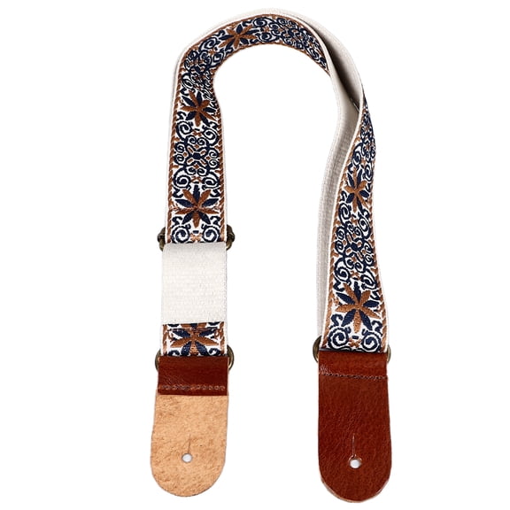 Riousery Embroidered Ukulele Strap Ethnic Style Adjustable Length Nylon Leather Comfortable Fit Shoulder Strap Complete Set with Rope and Tail Pin for String Instruments Style 1 (19cm/7.5 inches)