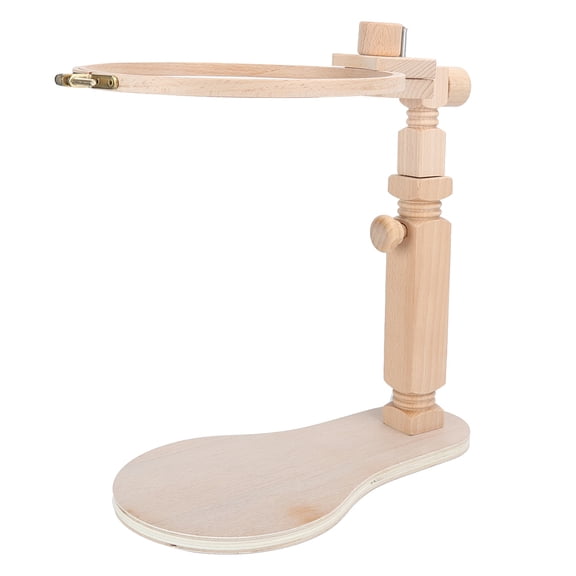 Riousery Embroidery Wooden Hoop Stand Adjustable Cross Stitch Set Ring Frame Sewing Tools, Desktop Holder with 7.9" / 20cm and 5.9" / 15cm Clips for Arts Crafts