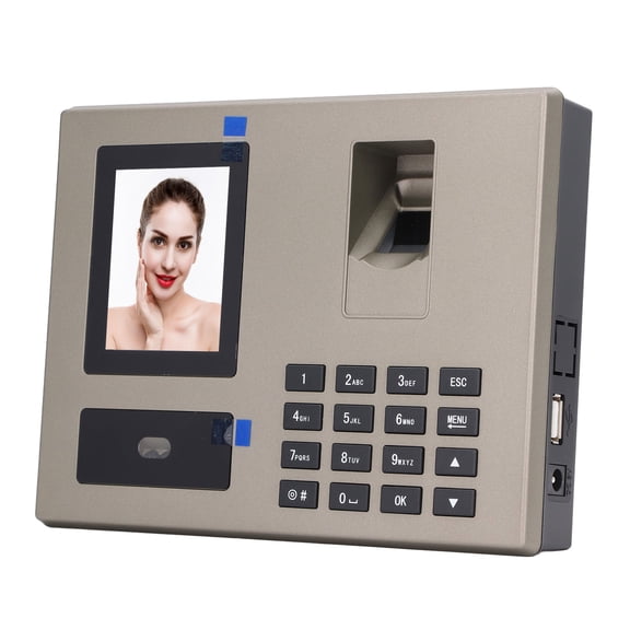 Riousery Employee Attendance Machine Fingerprint Biometric Face Recognition Time Card PIN Punching 100-240V US Plug