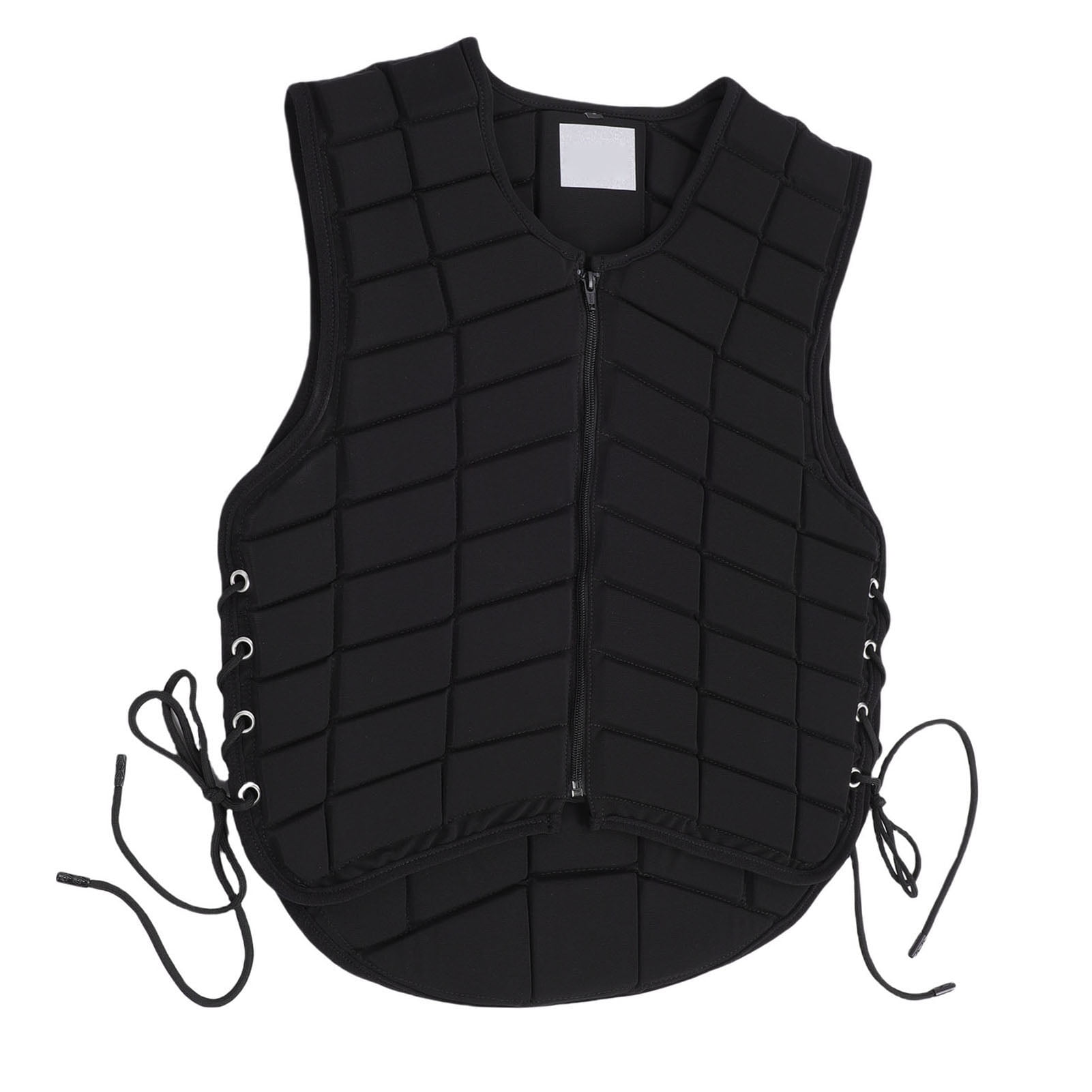 Riousery Equestrian Vest Professional Zip Closure Horse Riding Protective Vest Extended Padding Adult Size L Black 24.4 inches / 62 cm