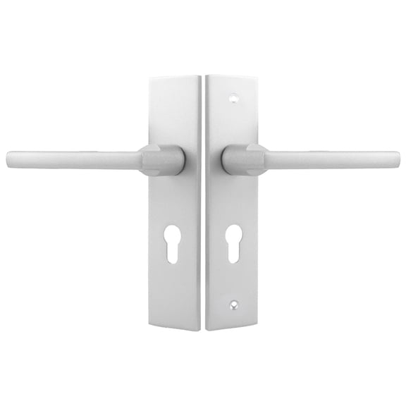 Riousery European Style Door Handle Lock Indoor Bedroom Living Room Mechanical Security Lockset, Space Aluminum Reversible Doorknob, Matte Silver