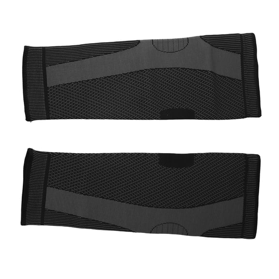 Riousery Extended Sports Knee Pads - Breathable Knitted Compression Leg Protector, Black, Size M (17.3 inches / 44 cm), 1 Pair
