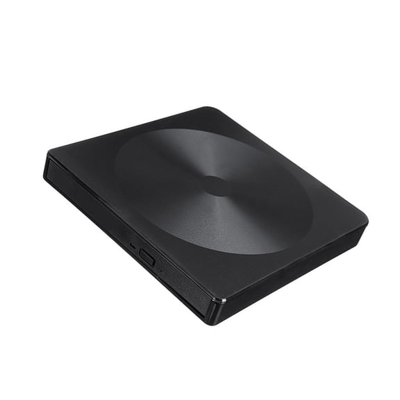 Riousery External CD DVD Drive USB 3.0 Type-C Portable CD/DVD Player High-Speed Data Transfer Slim Reader Writer Burner for Mac Windows Laptop Desktop (6.3 inches / 16 cm) - Black Edition