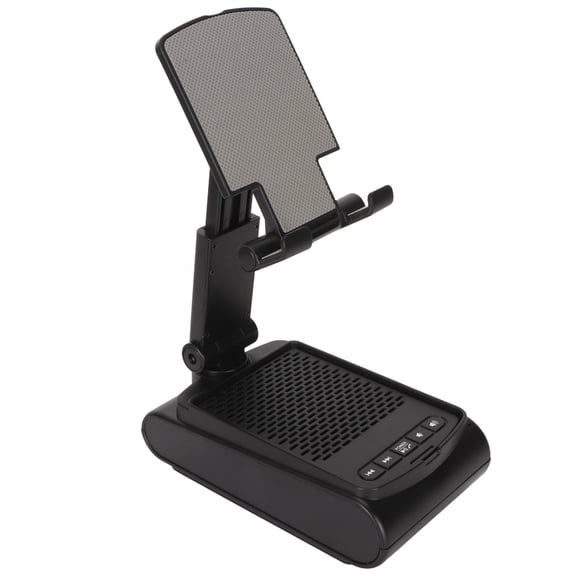 Riousery F25 Cell Phone Stand Wireless Speaker, Anti-Slip Foldable Adjustable Phone Holder with Built-in Bluetooth Speaker for Mobile Phones and Tablets, Portable Desktop Stand