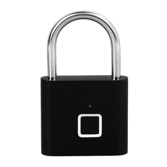 Riousery Fingerprint Padlock Smart Keyless Biometric Thumbprint Anti Theft Electronic Lock for Gym Locker, Luggage and Backpacks, Matte Black, 4.33 inches / 11 cm