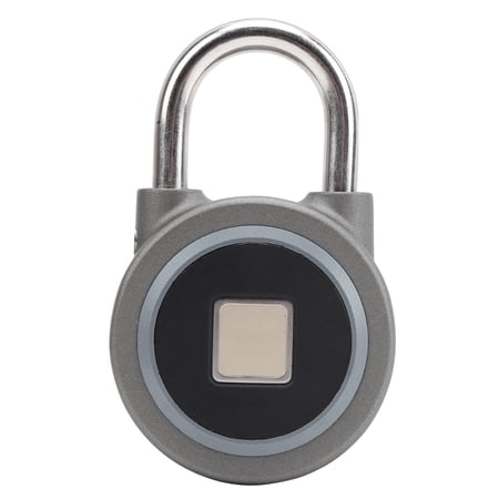Riousery Fingerprint Portable Bluetooth Lock Smart Padlock Keyless AntiTheft Security Door Tool IP65 for Bag Drawer Suitcase (Light Grey) 5.11 inches / 13 cm