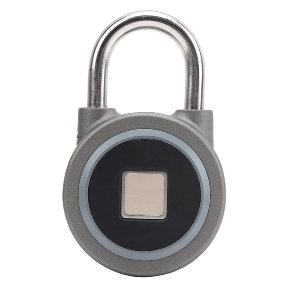 Riousery Fingerprint Portable Bluetooth Lock Smart Padlock Keyless AntiTheft Security Door Tool IP65 for Bag Drawer Suitcase (Light Grey) 5.11 inches / 13 cm