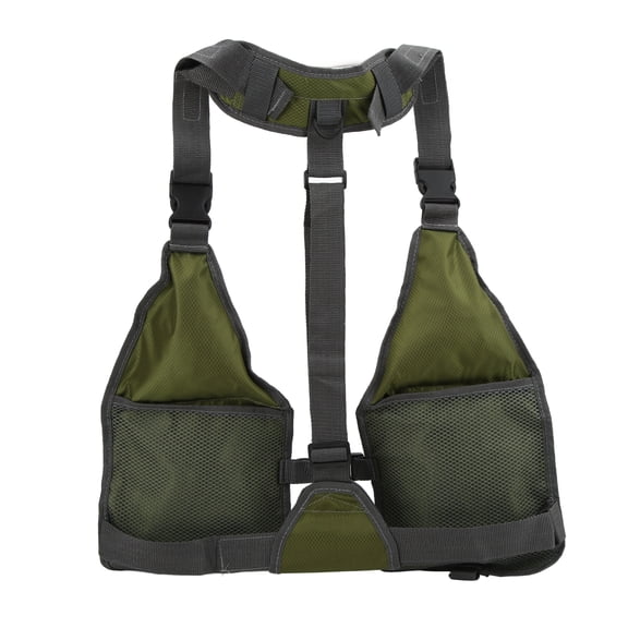 Riousery Fishing Vest Breathable Abrasion Resistant Large Storage Capacity Light Weight Fishing Waistcoat, 15.00 cm / 5.91 inches, Green
