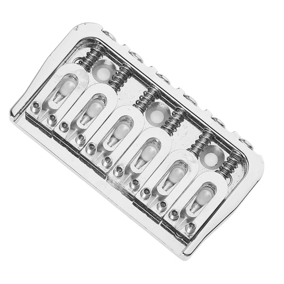 Riousery Fixed Guitar Bridge Brass Chrome Electric Guitar Bridge Replacement Tool Accessories for Instrument Maintenance with 3 Screws and 1 Wrench (2.76 in / 7 cm)