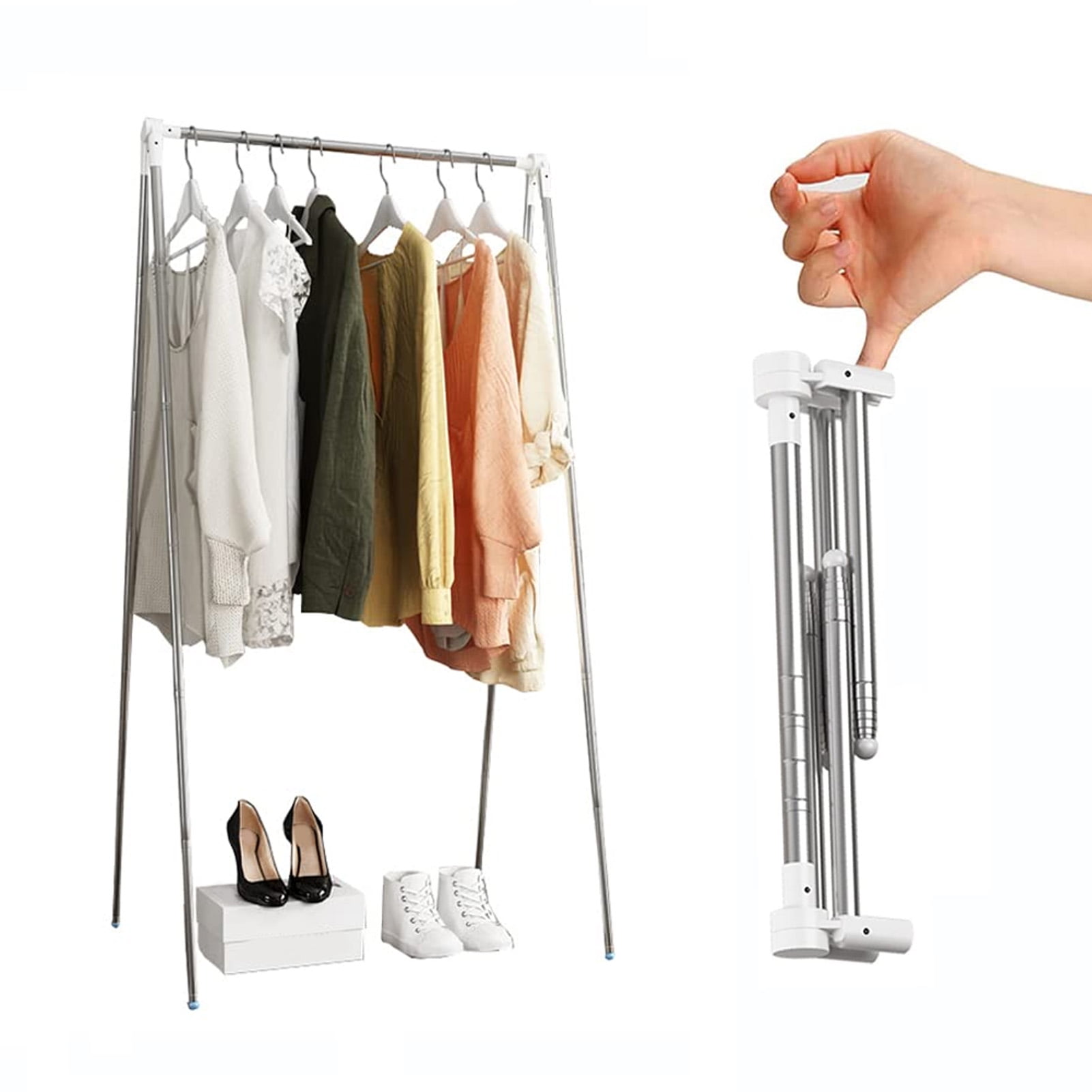Riousery Portable Stainless Steel Clothes Drying Rack with Storage Bag ...
