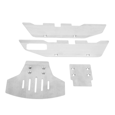 Riousery Front and Rear Chassis Armor Protector Stainless Steel Silver Upgrades for 1/10 Traxxas Slash 2WD RC Car