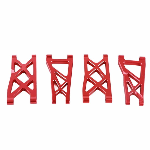 Riousery Front and Rear Suspension Arm Set, Aluminum Alloy RC Swing Arms for 1/10 ARRMA Senton, Typhon, Granite, BIG ROCK RC Cars (Red)