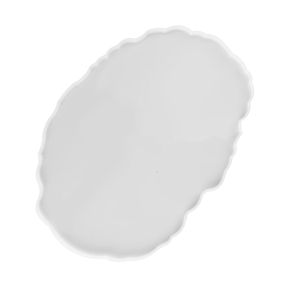 Riousery Fruit Tray Silicone Mold DIY Reusable Easy to Clean Resin Platter Casting Plate for Handcraft MD3419 Oval Pattern (13.78 inches / 35.0 cm)
