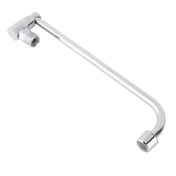 Riousery G1/2 Inch Wall Mounted Single Hole Restaurant Kitchen Sink Water Faucet Commercial Grade Cold Water Tap with 30cm / 11.8 Inch Swivel Spout Silver Alloy Body