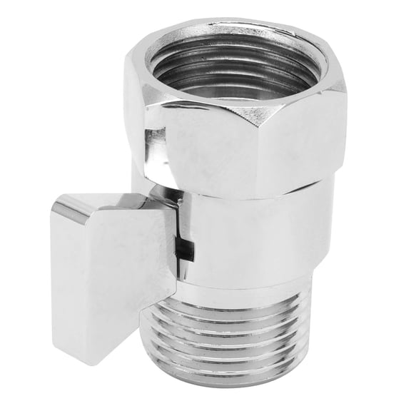 Riousery G1/2 Shower Shut Off Valve Water Flow Control Stop Valve with Lever Handle Solid Brass, Silver, 1.5 in / 3.8 cm
