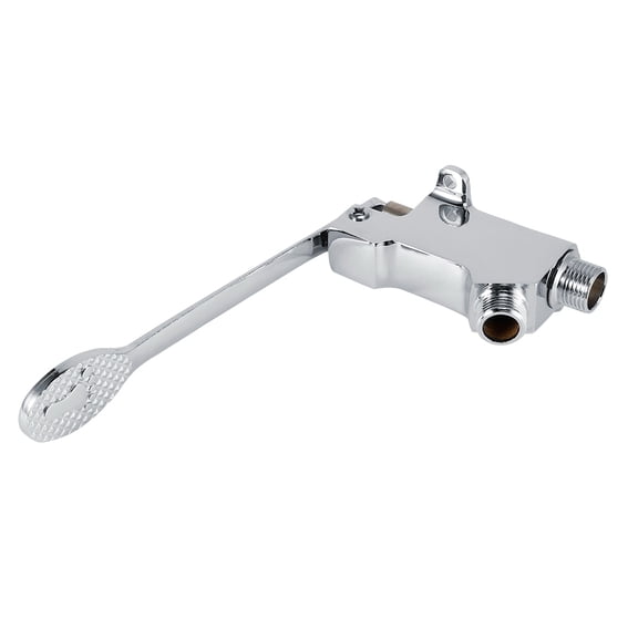 Riousery G1/2 Thread Solid Copper Floor Mount Single Foot Pedal Valve Replacement Accessory For Bathroom Basin Faucet, Hands-Free Water Tap Control With Mounting Screws Included, 8.1 Inches