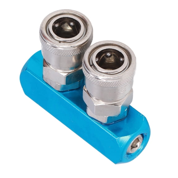 Riousery G1/4 Air Distribution Block Straight Air Hose Splitter SML-2, 2.6 inches / 65 mm Length[cite: 1]