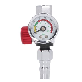 Riousery G1/4in Paint Sprayer Air Pressure Regulator Quick Accurate Regulating Valve Metal and Plastic Construction 0 to 140 PSI 10 BAR for Pneumatic Tools and Online Water Oil Separator Filter