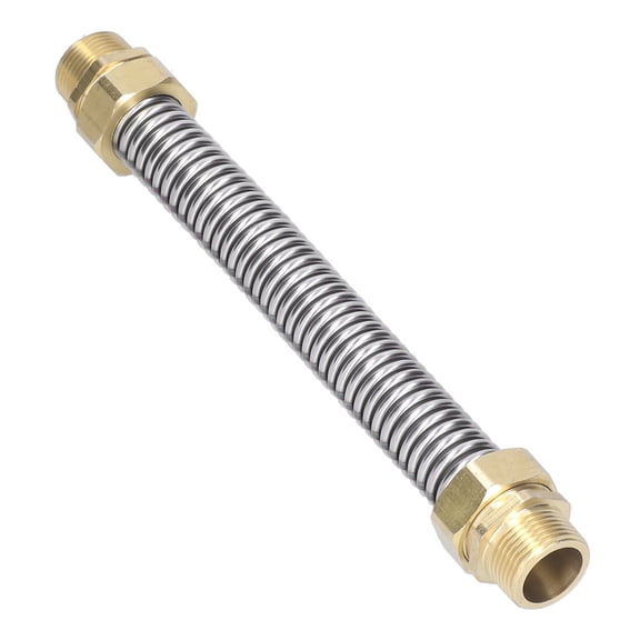 Riousery G3/4 Male Thread Air Conditioner Connecting Pipe 304 Stainless Steel Corrugated Hose for Water Heater Solar Connection, 9.8 inches / 25 cm