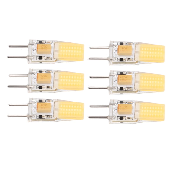 Riousery GY6.35 LED Bulb 5W AC/DC 12V COB Light 500 Lumens 360 Degree Beam Angle Energy Saving Nature Light Off-White for Ceiling Wall Table Lamps 6 Pack