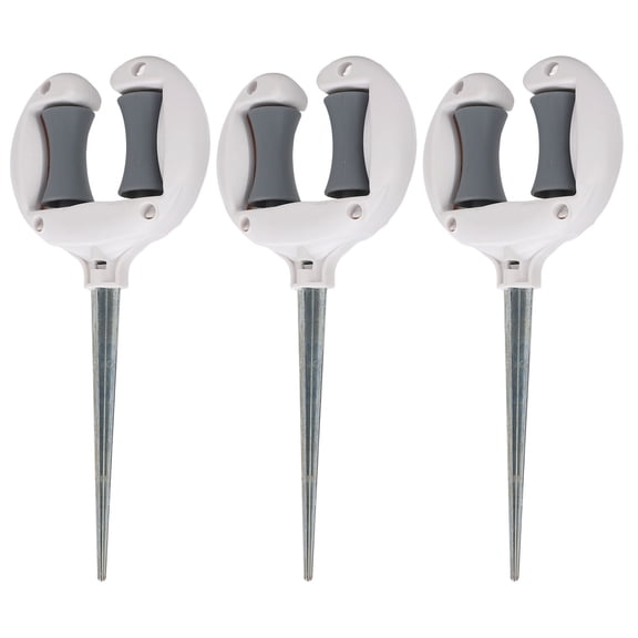 Riousery Garden Hose Guide Nail Top Roller Soft Water Pipe Positioning Pointed Head Lawn Hose Guide Spike Holder Heavy Duty ABS Iron Yard Tool 3-Pack For Easy Plant Protection