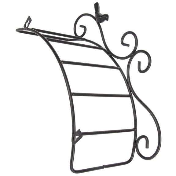 Riousery Garden Hose Holder Black Multifunction Antique Style Bird Brackets Water Pipe Storage Rack Wall Mounted Metal Iron Heavy Duty Weather Resistant Outdoor Organizer 13.8 Inches / 35 cm
