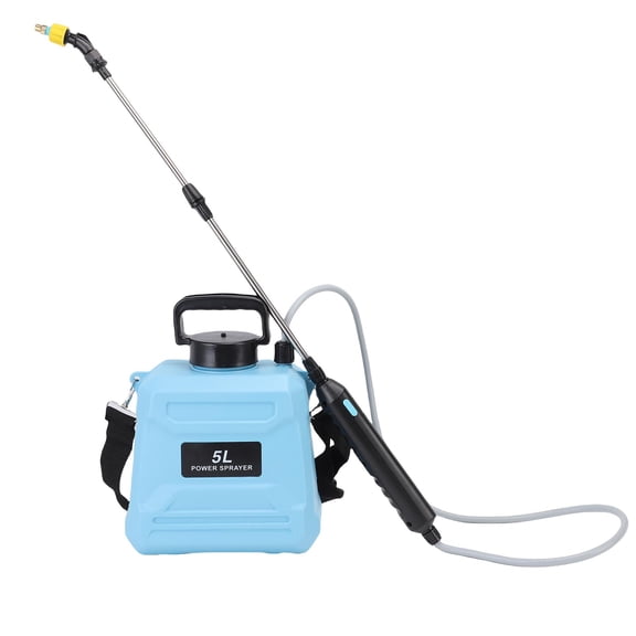 Riousery Garden Sprayer 5L High Efficiency Long Battery Life Electric Sprayer with Nozzles Retractable Wand for Cleaning Weeding Blue, 1.32 gal / 5 L, 10.2 inches / 26 cm