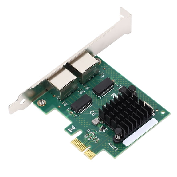 Riousery Gigabit PCIe to RJ45 Server Network Card Dual Port BCM5720 Gigabit Ethernet Adapter for Desktop PC Broadcom Chip High Speed Connection Network Accessory 7.09 inches / 18 cm[cite: 1]