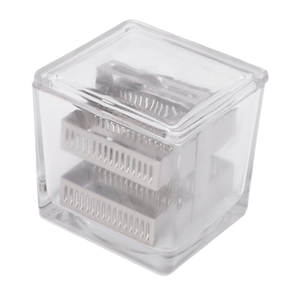 Riousery Glass Staining Jar with Lid & Stainless Steel Rack, 30 Slides Capacity (6.69 inches / 17 cm), Clear Lab Equipment