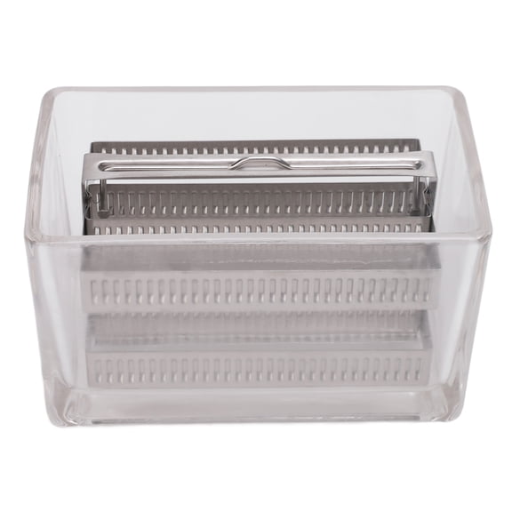 Riousery Glass Staining Jar with Lid and Stainless Steel Rack, 60 Slides Capacity (9.06 inches / 23 cm), Clear Equipment