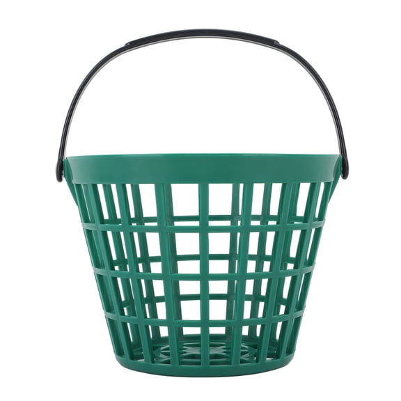 Riousery Golf Ball Basket Container with Handle Nylon Plastic Bucket Green Holds Up to 50pcs 50 Balls Capacity Lightweight Durable Golfing Accessory for Practice Training (7.87 inches / 20 cm)