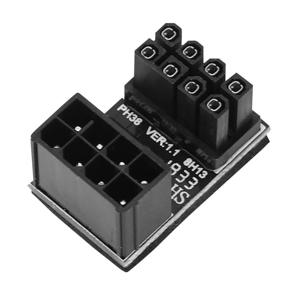 Riousery Graphics Card Power Supply Connector 8PIN Adapter 180 Degree Turning PH38B Snap On Bottom (1.1 inches / 2.9 cm)[cite: 1]