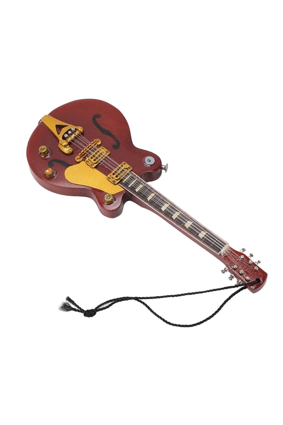 Guitar Keychain Miniature Wooden Musical Instrument Multipurpose Guitar Key Ring for Backpack Handbag Unique Gift for Music Lovers, Durable and Lightweight Design, 5.9 Inches / 15 cm Length