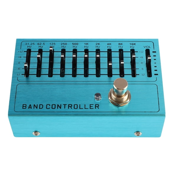 Riousery Guitar Tone Preamplifier 10 Bands EQ Independent Output Volume Adjustment Amplifier Instrument Band Controller Effect Pedal, Durable Aluminum Alloy Construction (5.12 inches / 13 cm)