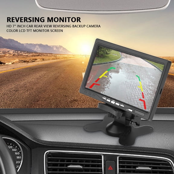 Riousery HD 7 inches / 17.78 cm Car Rear View Reversing Backup Camera Color LCD TFT Monitor Screen, DC 12V/24V Universal Vehicle Auto Parking Display System Accessories Kit[cite: 1]