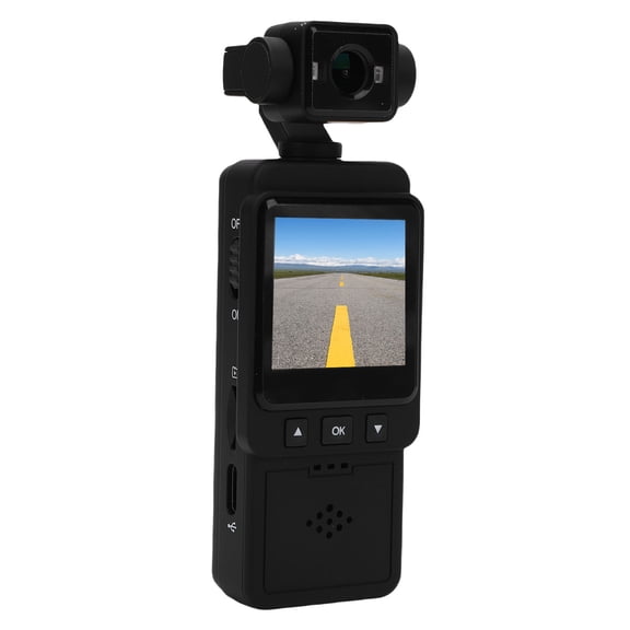 Riousery HD Pocket Camcorder 1080P Portable Wearable Video Camera WiFi 3-Axis Stabilization (No Memory Card) (1.54 inches / 3.9 cm)