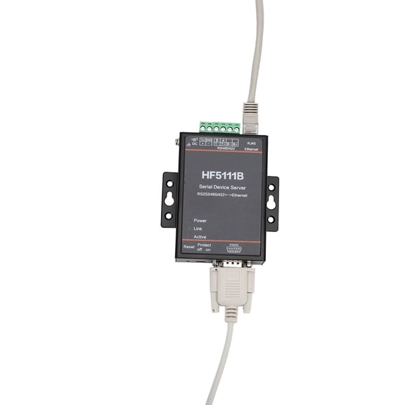 Riousery HF-5111B Serial Server 3-in-1 RJ45 RS232 RS485 RS422 to Ethernet Network Adapter Device Server DTU with Fast TCP UDP HTTP Support 5.91 inches / 15 cm