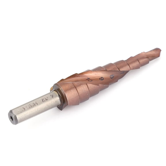 Riousery HSS M35 Cobalt Step Drill Bit, Triangular Shank Pagoda Hole Cutter Multi-Size Drilling Tool, 4-12mm 9 Steps (9 inches / 22.9 cm)