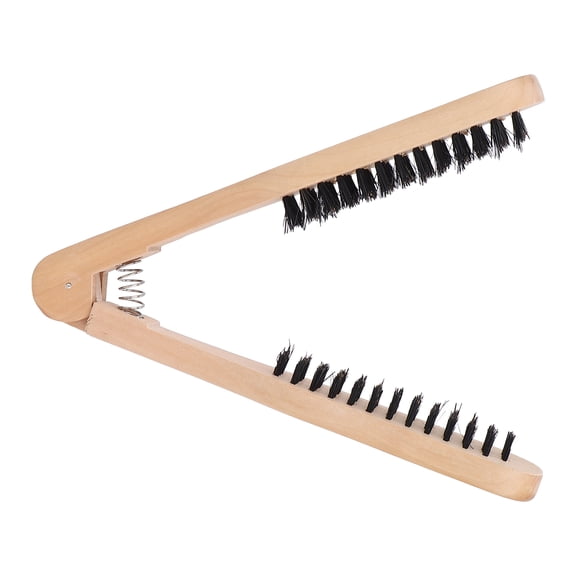Riousery Hair Straightening Comb Double Side Brush Heat Resistant Anti Static Wooden Handle Clamp Hair Comb 8.66 inches / 22 cm