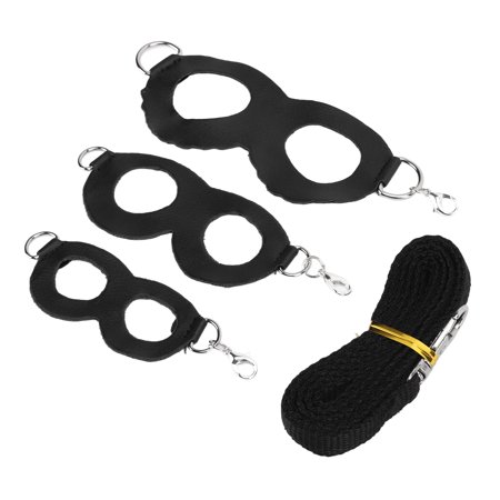 Riousery Hamster Harness Artificial Leather Leash Rope for Little Pets Honey Gliders Rats Black, One Size, Ideal for Walking and Training (4-8 inches / 10-20 cm Chest)