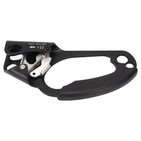 Riousery Hand Ascender Stable Fixing Non Slip Strong Grip Spring Rope Ascender for Mountaineering Rock Climbing SRT Single Rope Technique, Black Left Hand Design, 8.27 inches / 21 cm