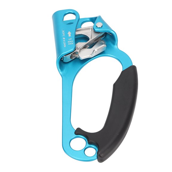 Riousery Hand Ascender Stable Fixing Non Slip Strong Grip Spring Rope Ascender for Mountaineering Rock Climbing SRT Single Rope Technique, Blue Right Hand Design, 7.87 inches / 20 cm