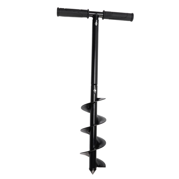 Riousery Hand Operated Auger Drill Bit 3.9 inches / 10 cm x 23.6 inches / 60 cm T Shaped Cold Rolled Steel Garden Hole Digger Manual Planting Tool